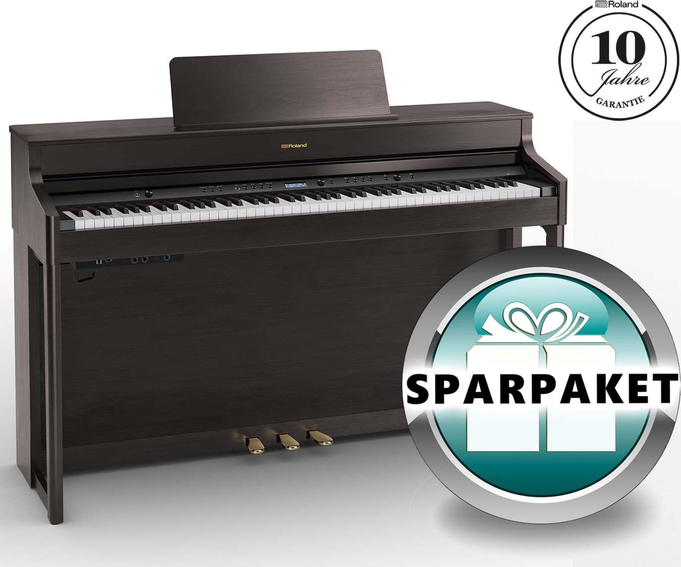 Roland HP-702 DR Digitalpiano Dunkles Rosenholz - Sparpaket